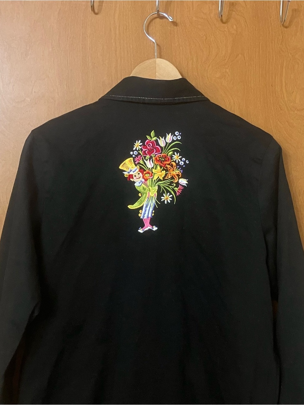 Bob Mackie Wearable Art Parade Of Flowers Black Embroidered Jacket Size Medium - Picture 8 of 12